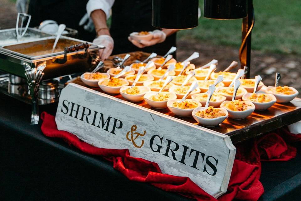 Shrimp and grits station