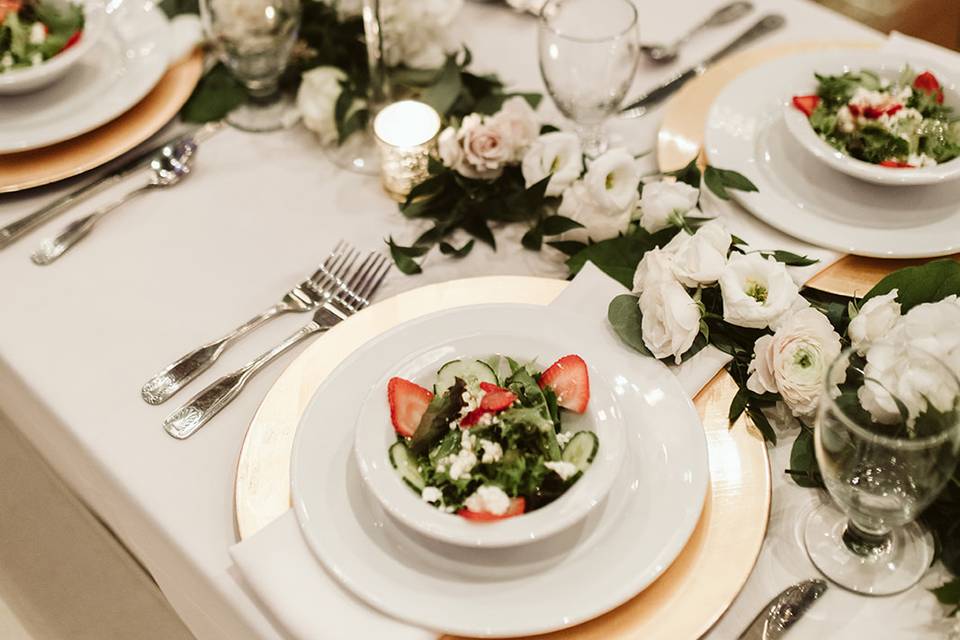 Plated Salads + Tablescape