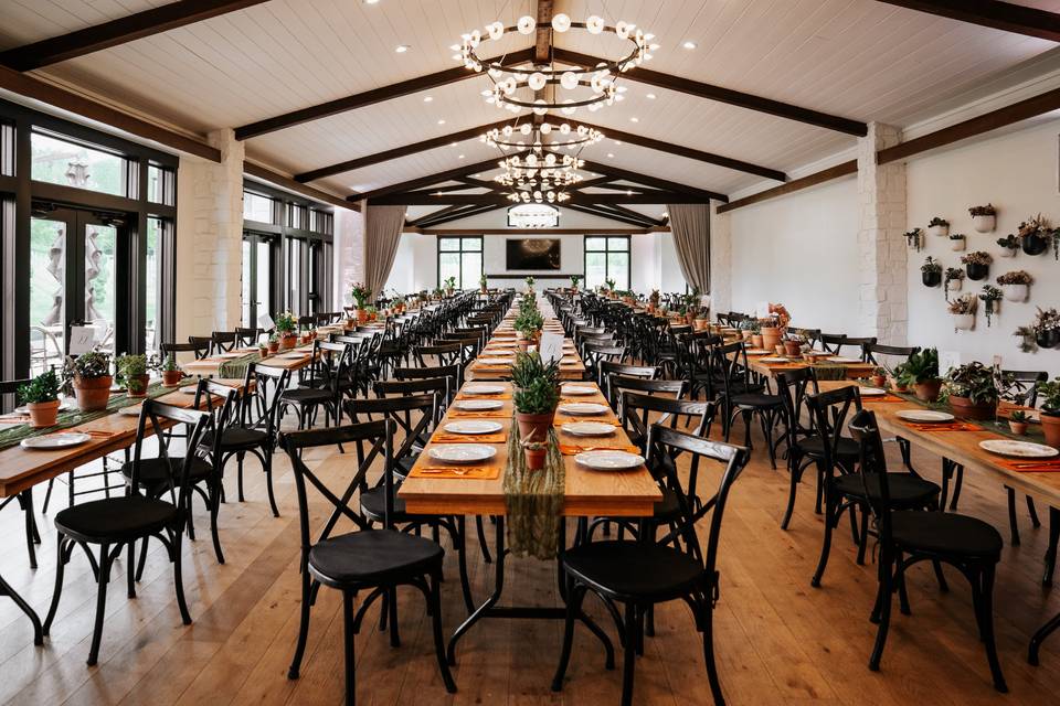Modern wedding reception