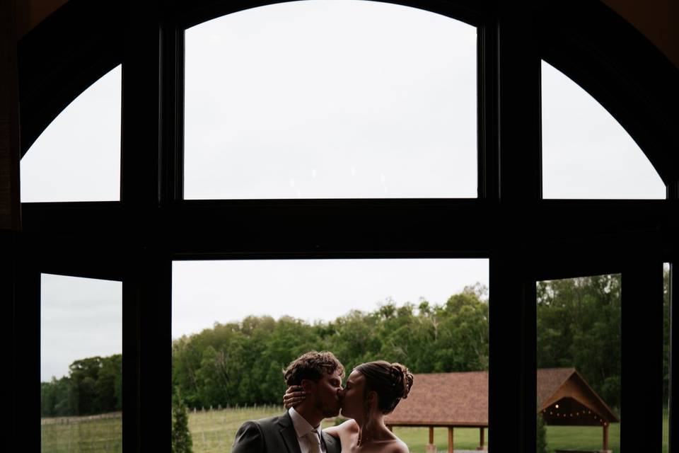 Married couple on balcony