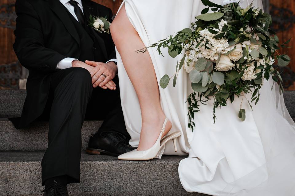 Detailed closeup of wedding co