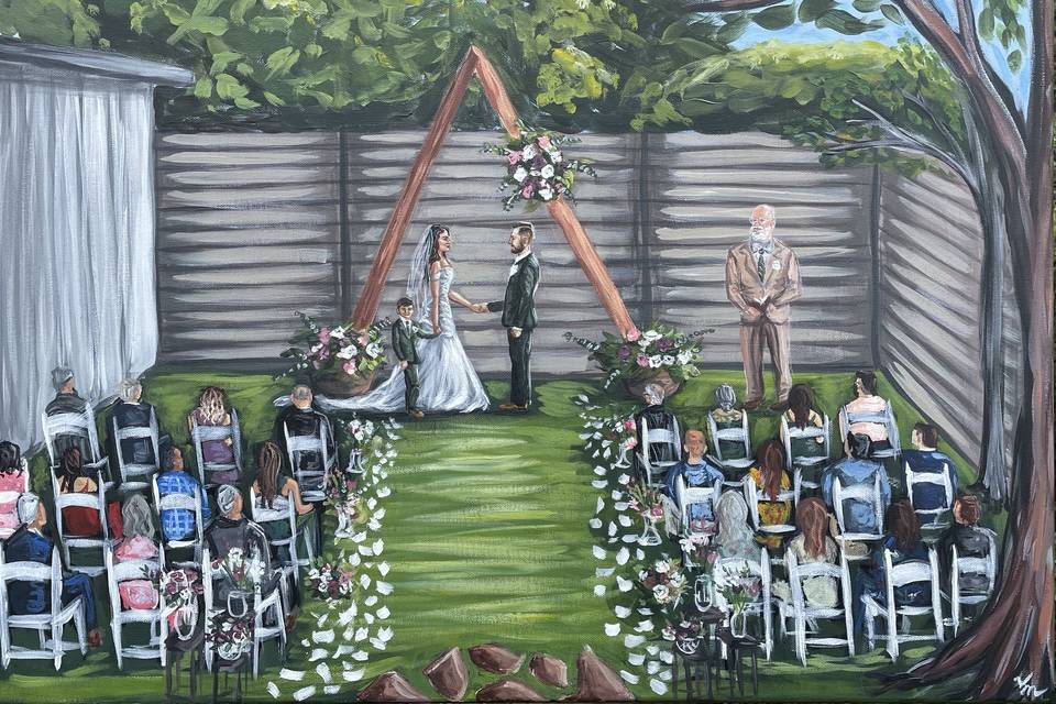 Backyard Live Wedding Painting