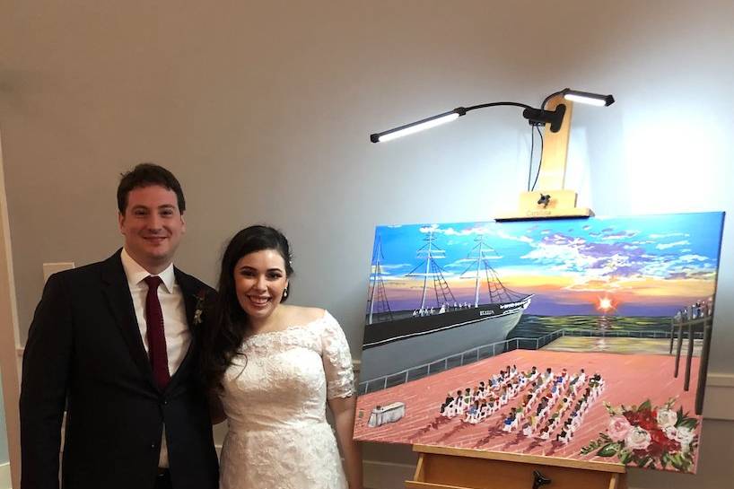 Bride and Groom with Painting