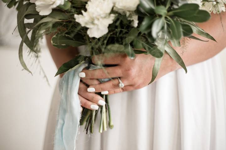 Bouquet and Ring Close up