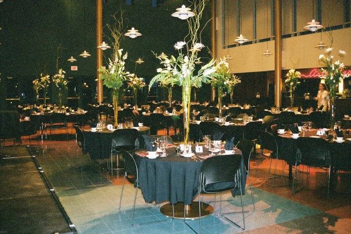 Table set up with centerpiece