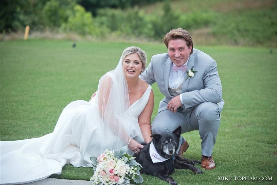 Bride and Groom with Pup