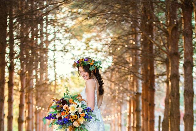 Floral wedding portrait