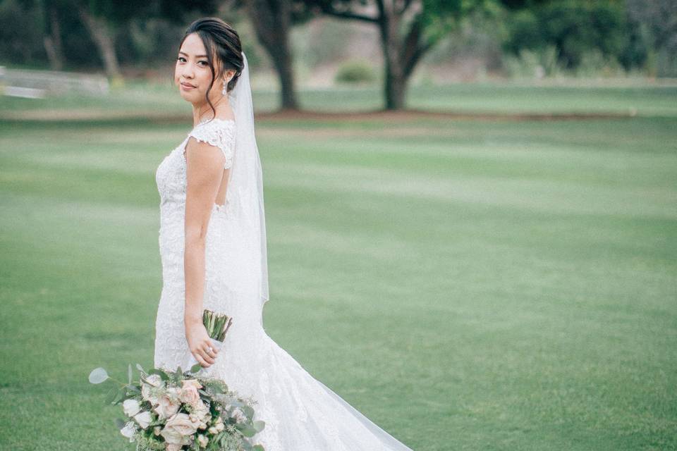 Bride and Bouquet