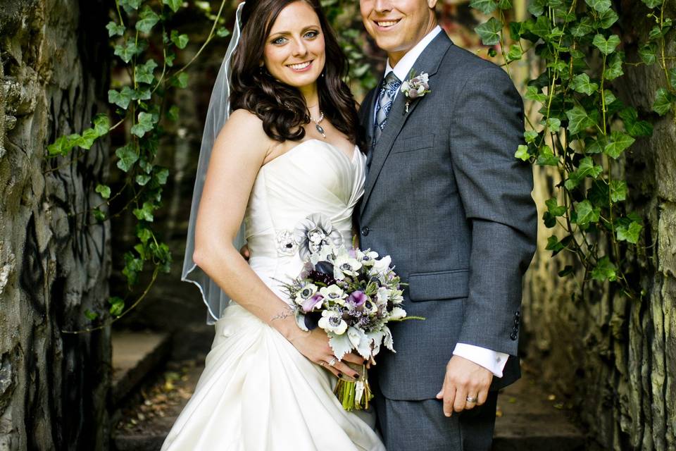 Bride's bouquet in hand