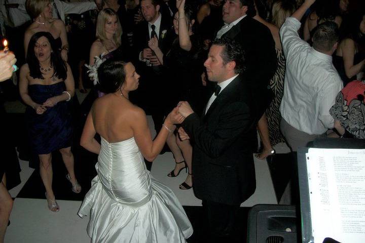 Newlyweds dancing