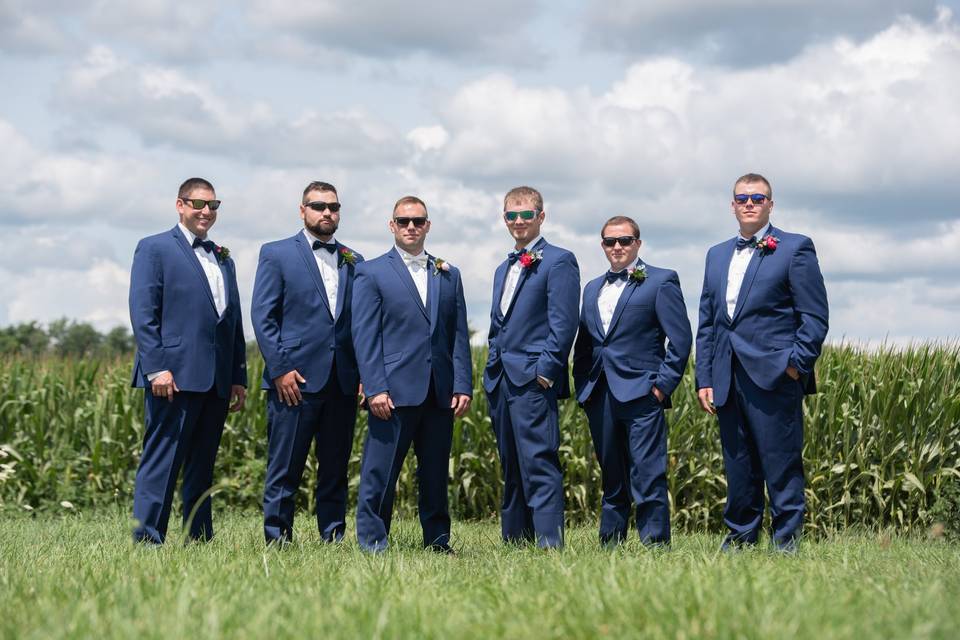 The groom with his guys