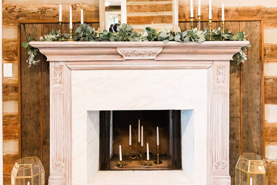 Fireplace in Bridal Suite