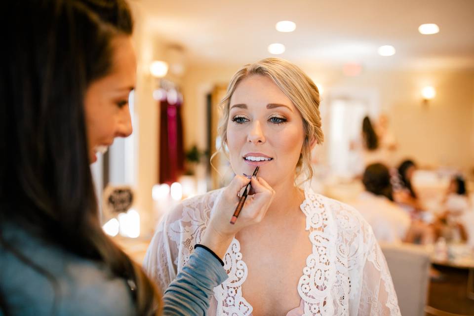 Bride getting ready