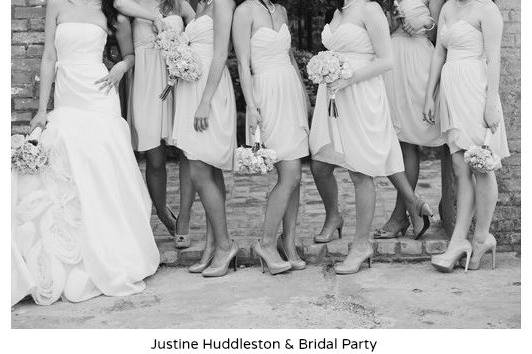 Black and white bride and bridal party hair and makeup