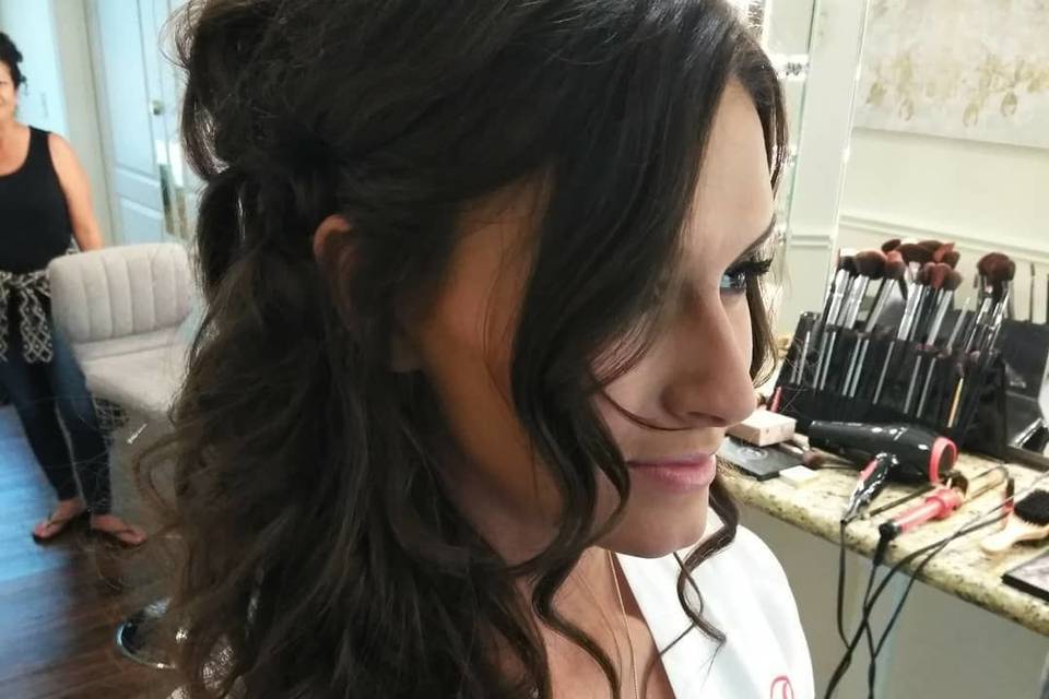 Whimsical updo on bride