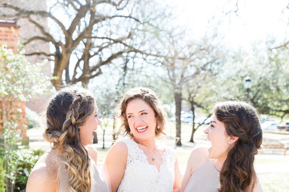 Bride and bridesmaids hair and makeup