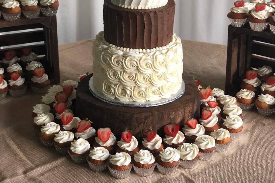 Rustic with cupcakes