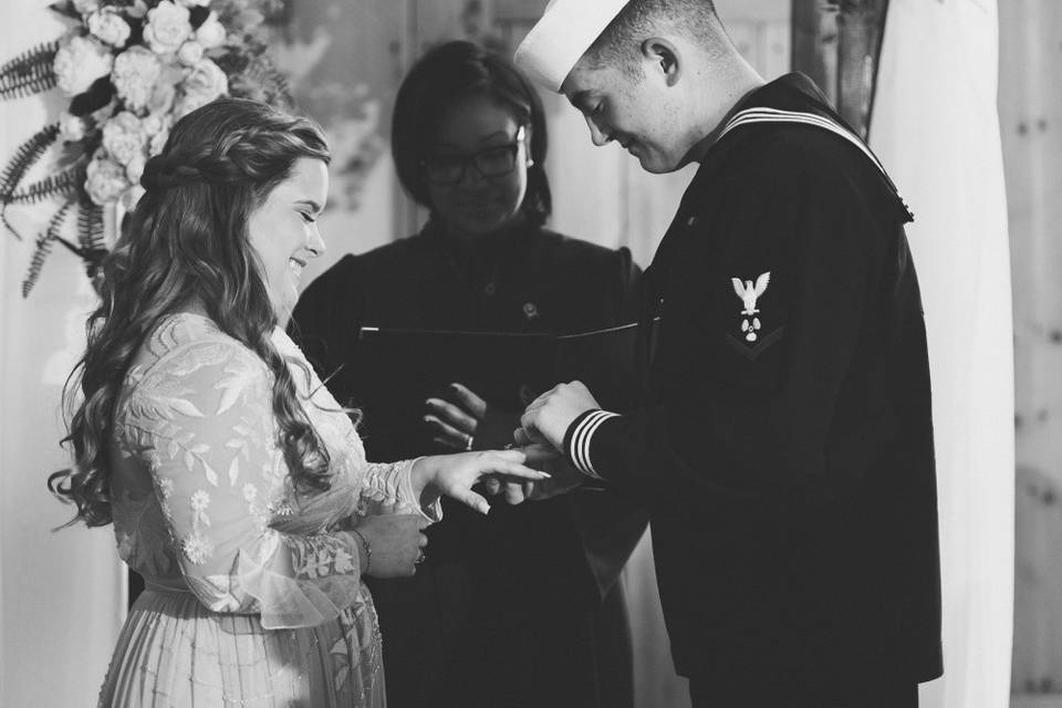 Military wedding ceremony