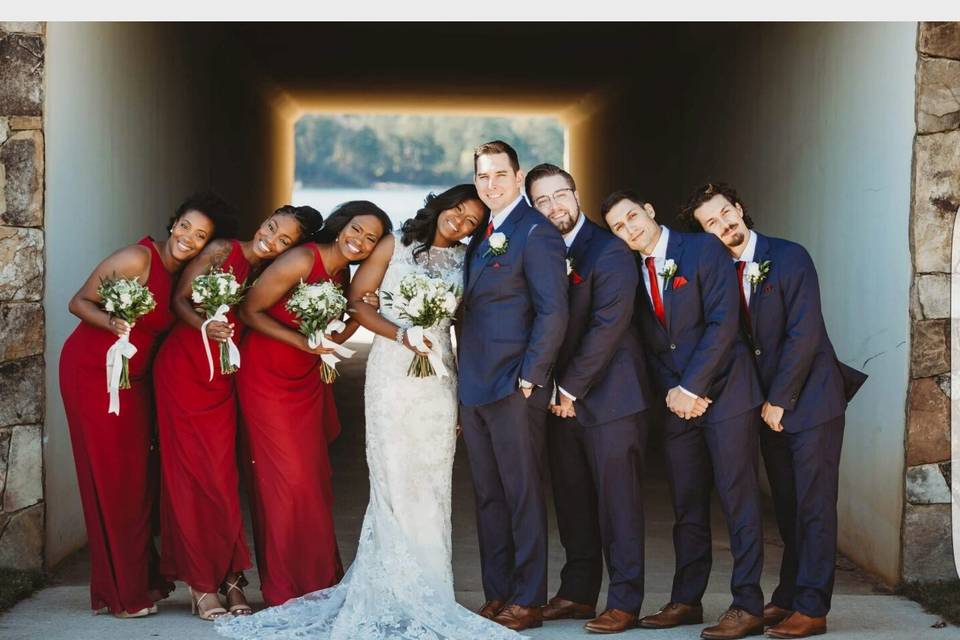 Sweet Couple and Bridal Party