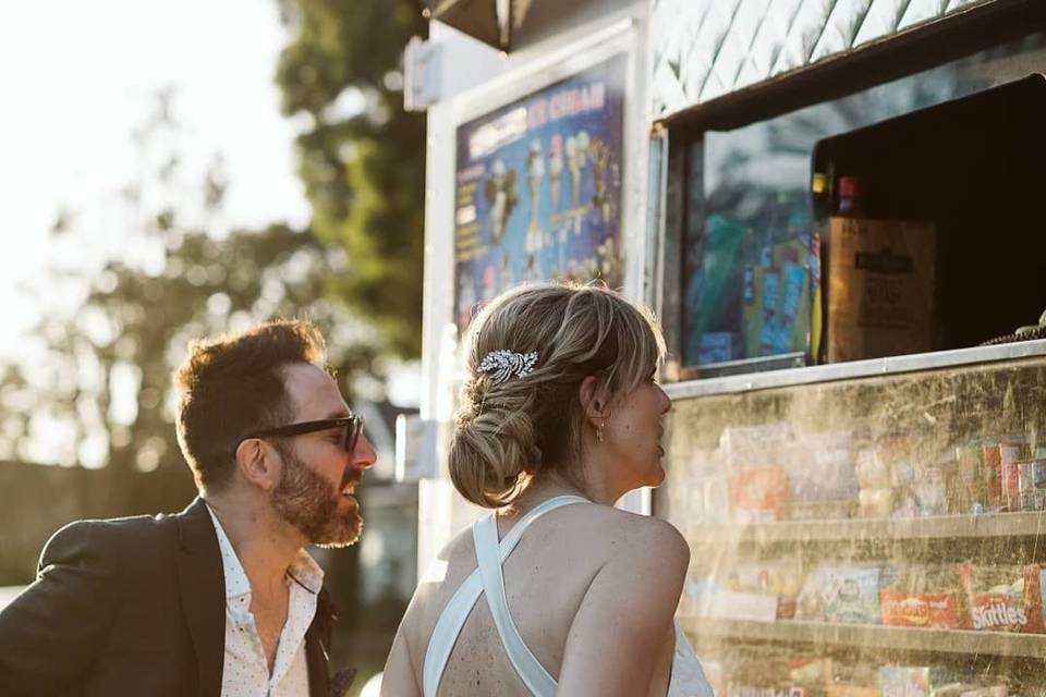 The couple getting ice cream