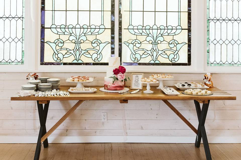 Cake table featured on GWS