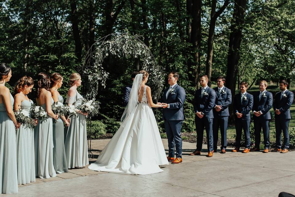 Garden patio ceremony arch