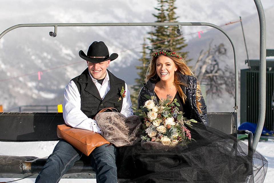 SKi Lift Winter Wedding