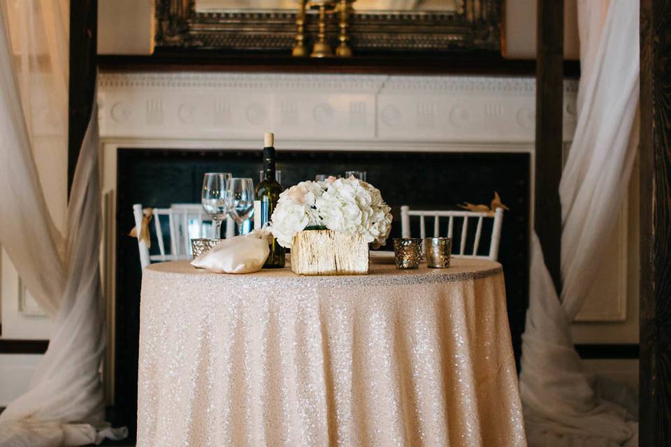 Tall White Centerpiece