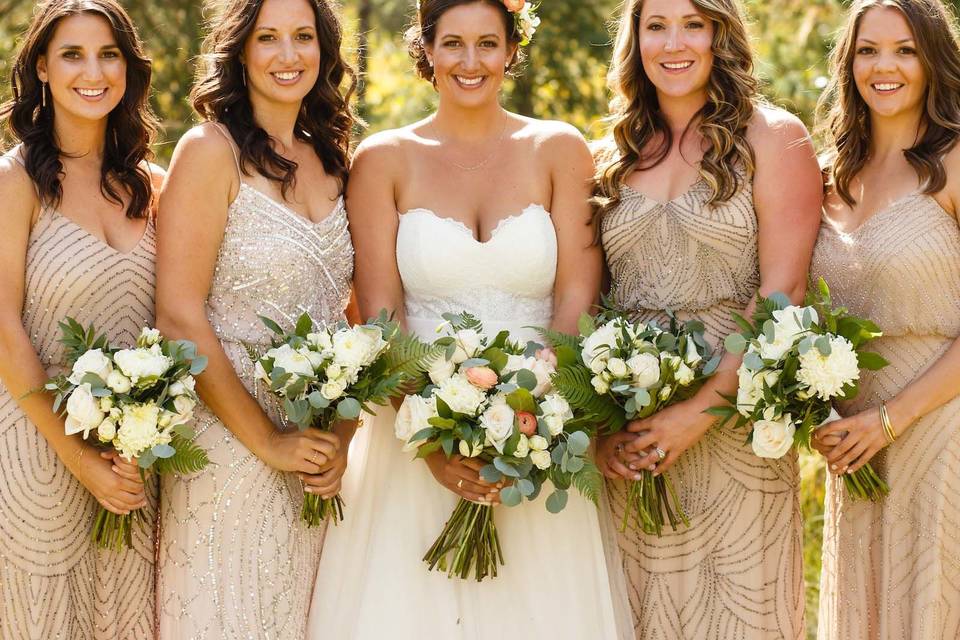 Bride and Bridesmaids