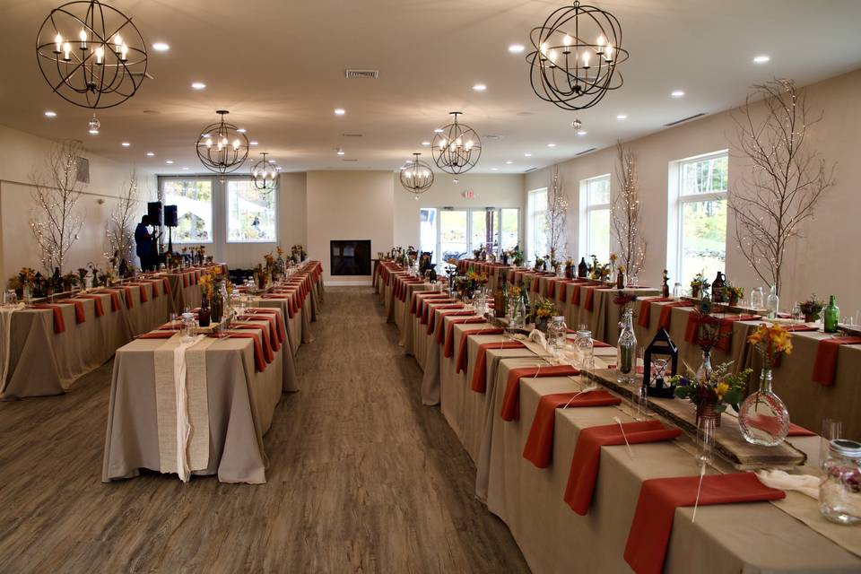 Long tables at Bush Meadow Far