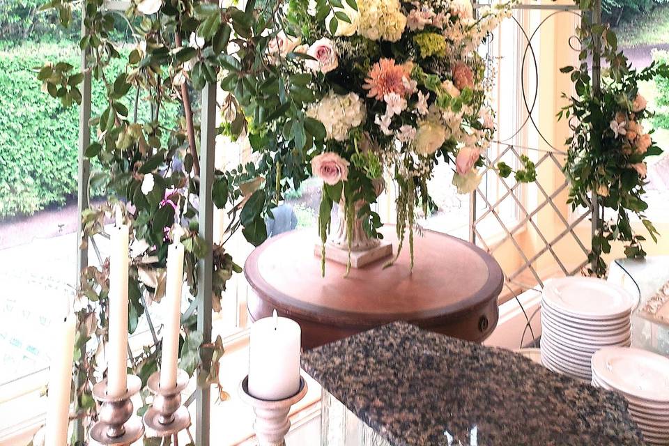 Garden style arch florals