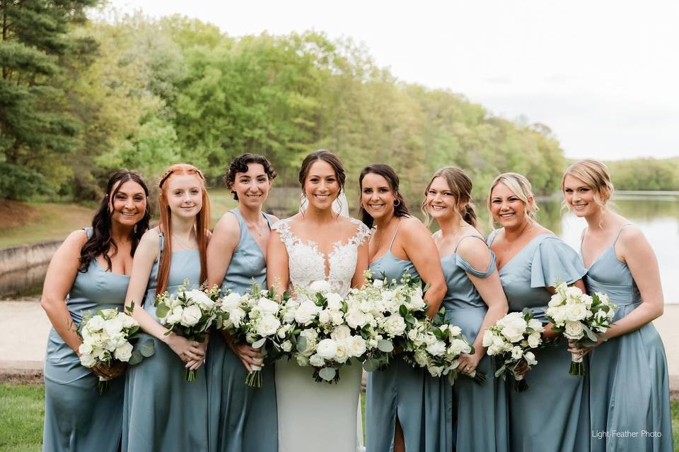 Soft white and green palette