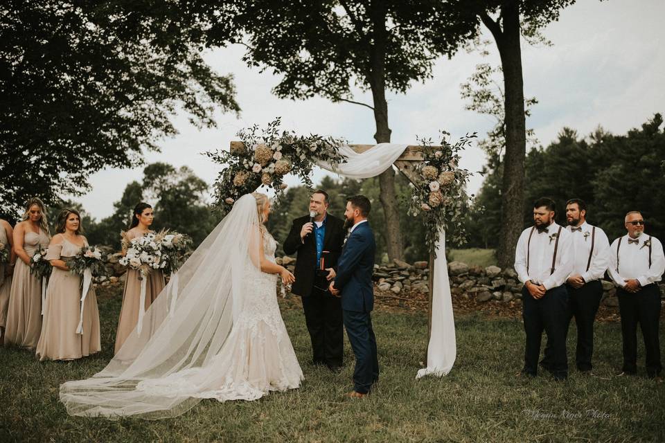 Boho blush florals wood arch