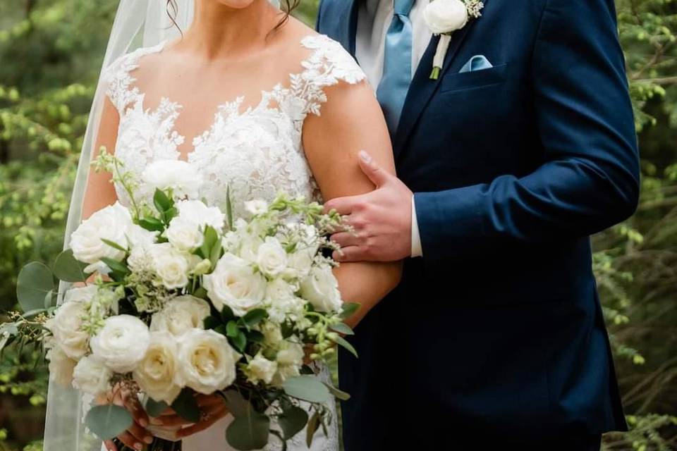 Green and white wedding