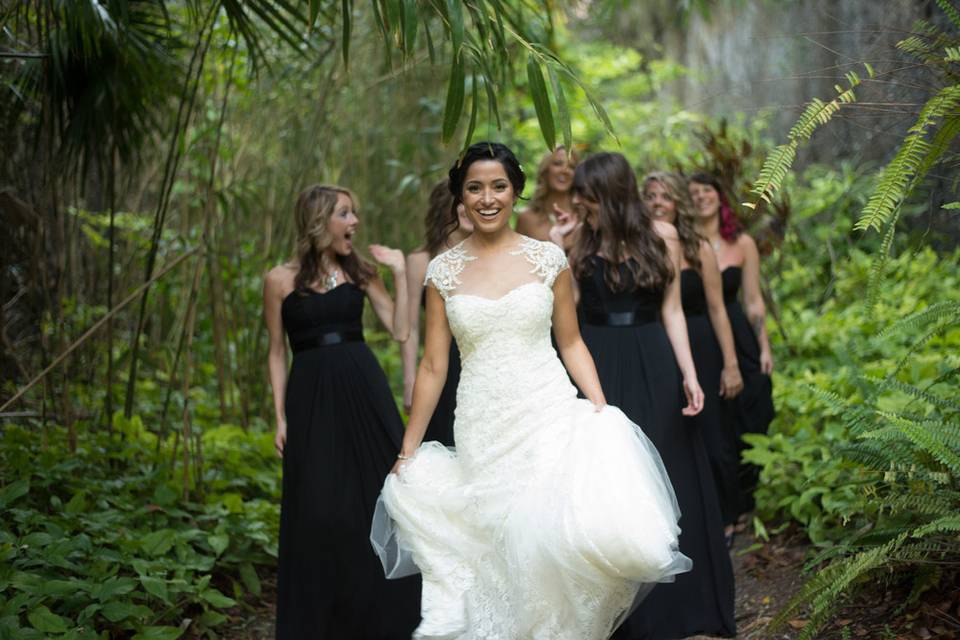 Bride and bridesmaids