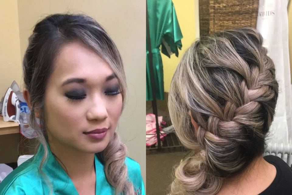 Bridal hairstyle and Makeup