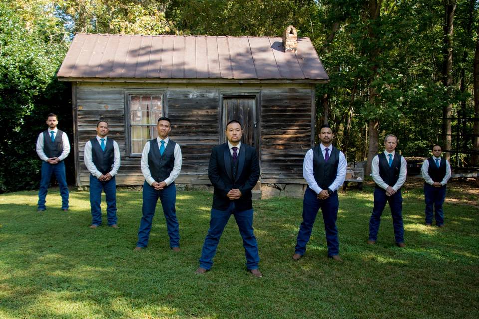 The groom and his party
