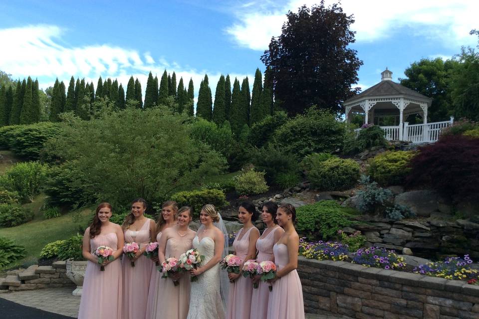 Brides maids at gazebo