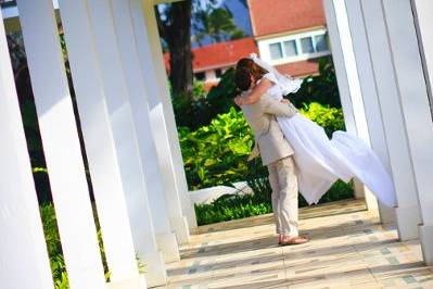 This was on the LDS Temple grounds. This couple had so much joy and love for each other.