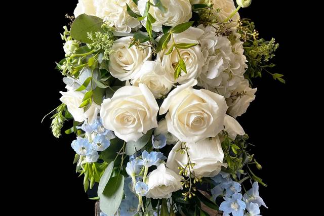 Blue and White Bridal Bouquet