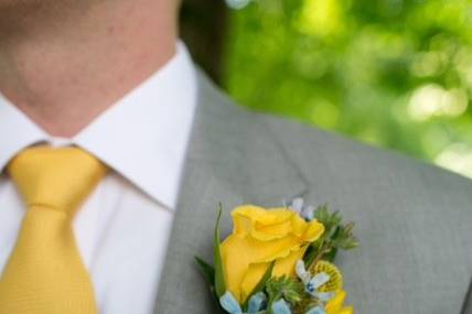 Yellow boutonniere