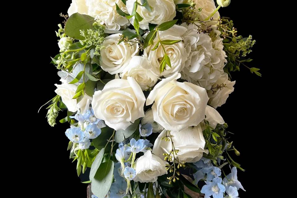 Blue and White Bridal Bouquet