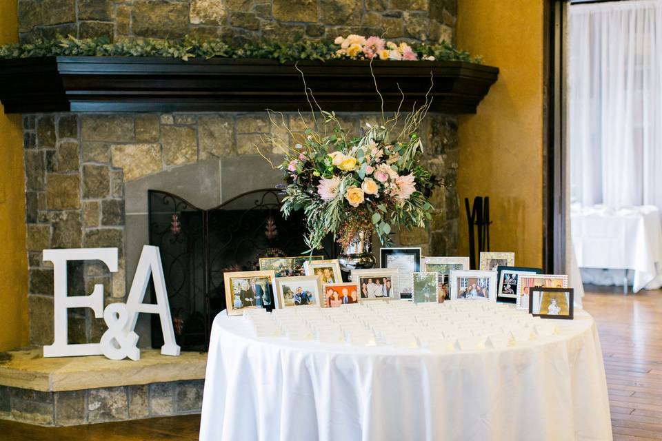 White table setup