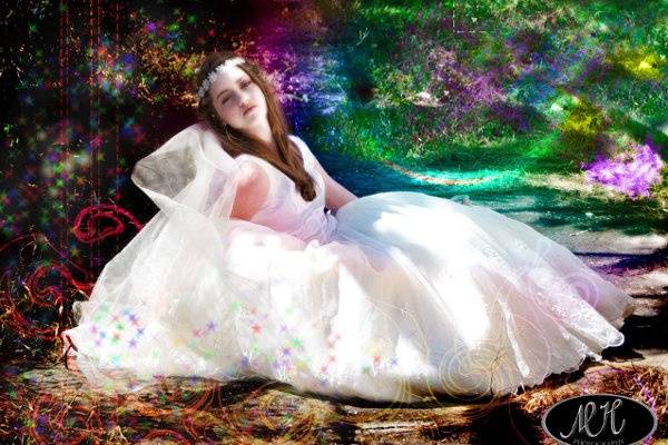 My model Anna in a wedding dress photoshoot.