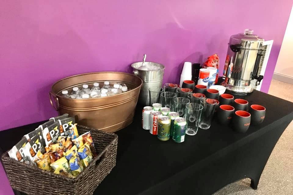Drinks and snacks