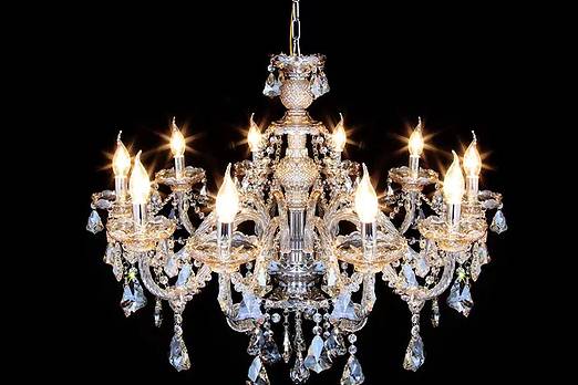 Opulent crystal chandelier