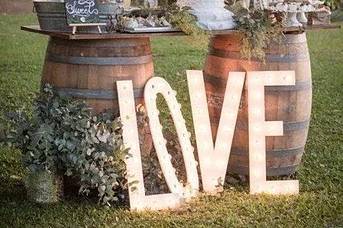 Rustic barrel table