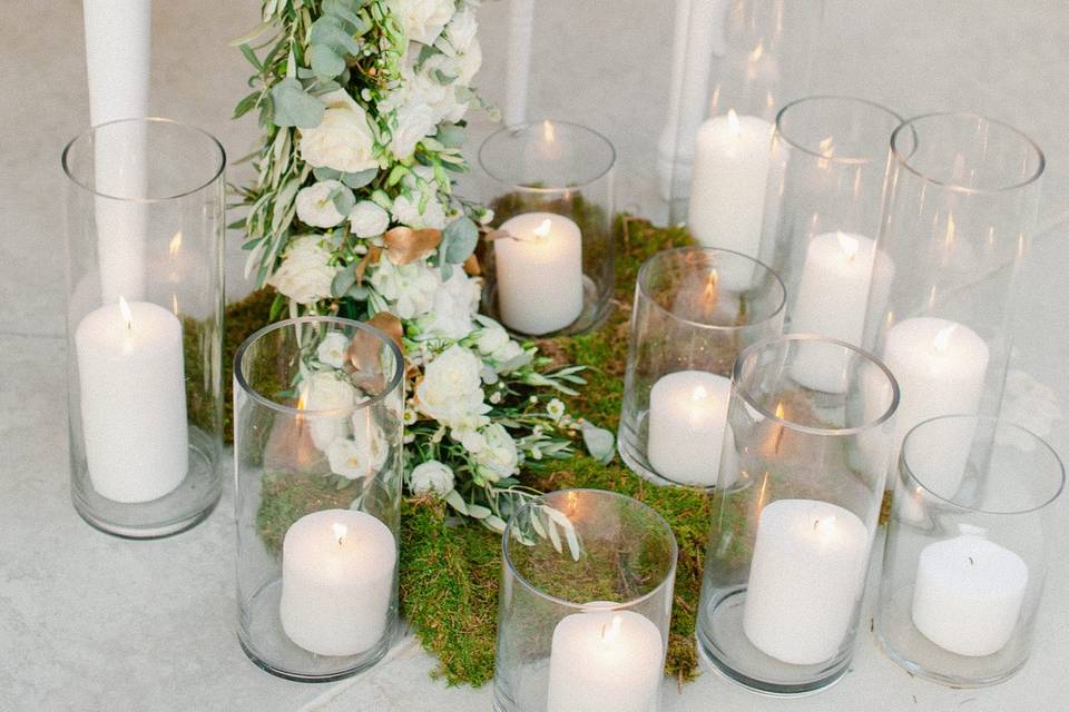 Flowers and candles