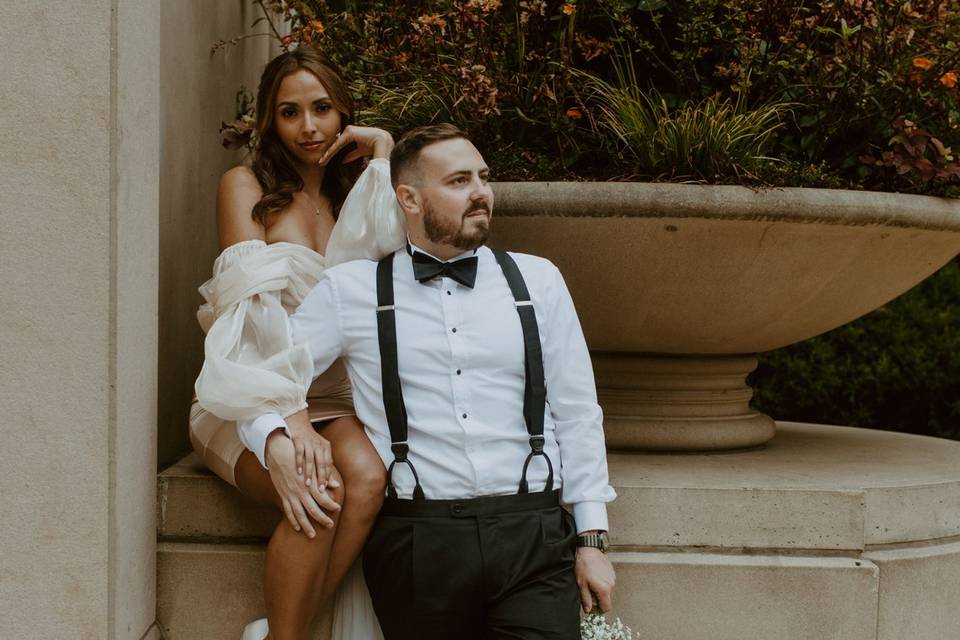 City Wedding Couple Portraits