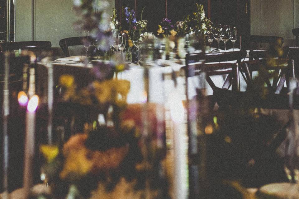 Intimate reception decor, film